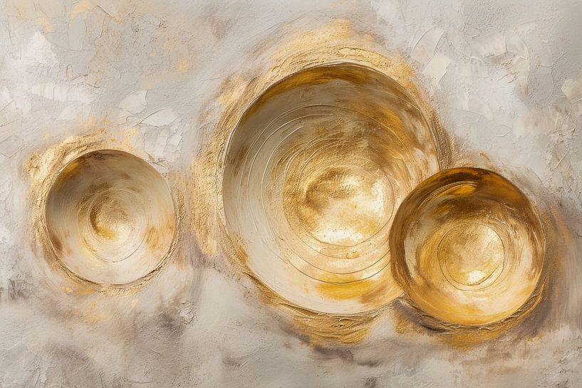 Neutral abstract painting in beige and gold by Joriali Abstract