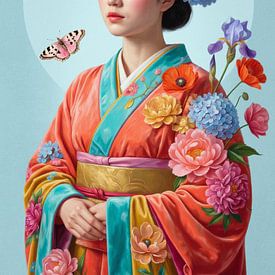 Geisha in Bloom von Marja van den Hurk
