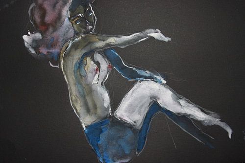 Naakt 1 (van 4), blauw zwart