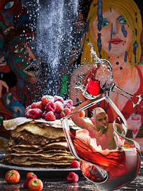 Aufruhr in einem Glas Wein.