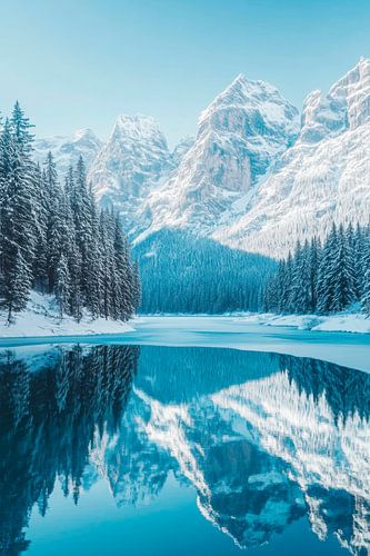 Paysage d'hiver reflet