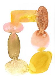 Flowing colours in pink, yellow and curry 3 out of 3 by Margreet ter Brugge