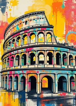 Colosseum van Rome Vintage Pop Art van MIROKKU