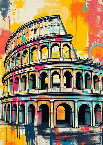 Colosseum van Rome Vintage Pop Art