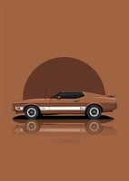 Kunst 1973 Ford Mustang Chocolade