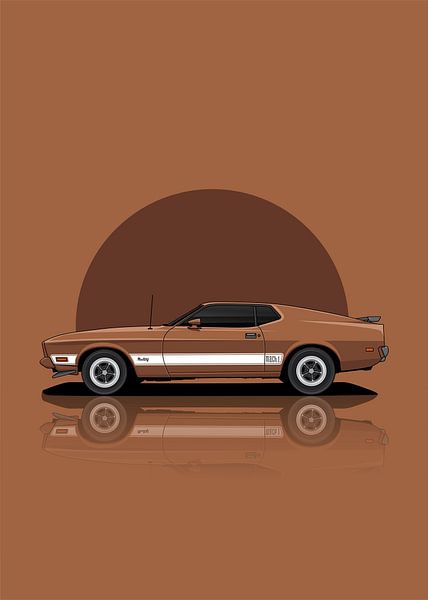 Art 1973 Ford Mustang Chocolate by D.Crativeart