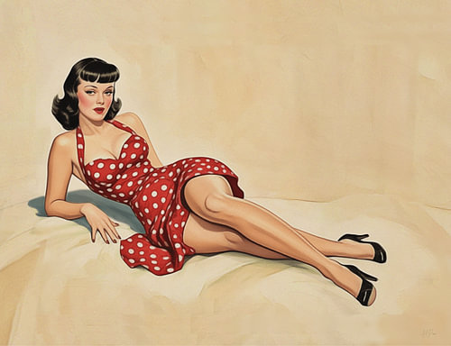 Red and White Polka Dot Pin-Up