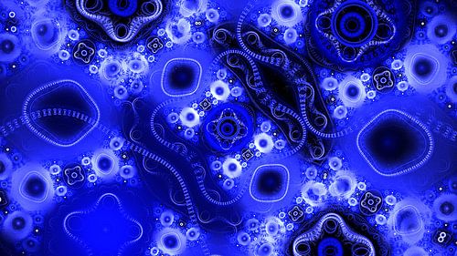 Blau, Weiß, schwarzes Bild von Werner Hilpert