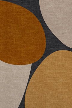 Modern abstract geometric organic retro shapes in earthy tints: terra, yellow, beige, grey by Dina Dankers
