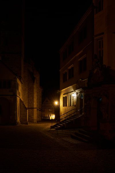 Night scene at St James' Church in Rothenburg ob der Tauber by Heiko Kueverling