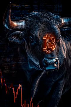 Bulle mit Bitcoin-Symbol – Finanzmarkt von Poster Art Shop