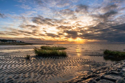 Coucher de soleil dans la mer des Wadden