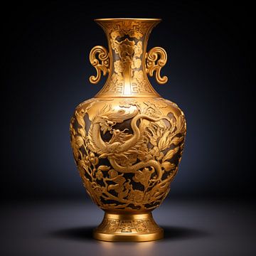 Goldene Vase (Chinesisch) von The Xclusive Art