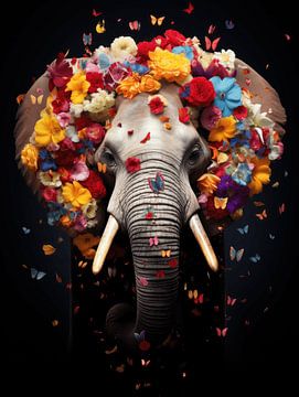 Explosie van de olifant | kleurrijk van Eva Lee