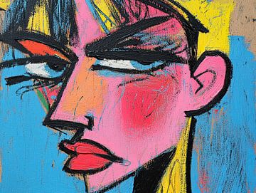 Vrouwenportret | Vivid Echoes of Expression van De Mooiste Kunst