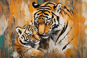 Tigermutter und ihr Junges