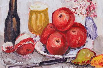 Apples and beer by Tanja Koelemij