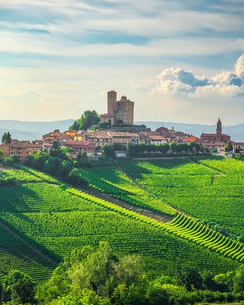 Weinberge der Langhe und das Dorf Serralunga d&#039;Alba, Italien von Stefano Orazzini