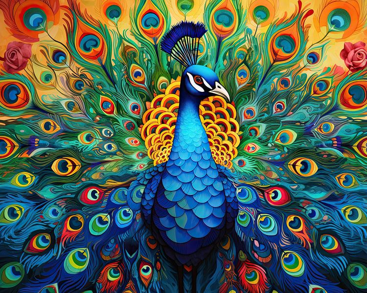 Peacock Colourful by Eye catching paintings