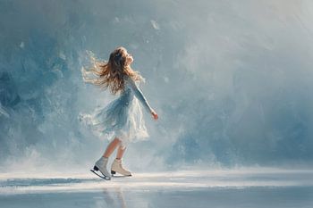 Träumende Eiskunstläuferin im Winterlicht