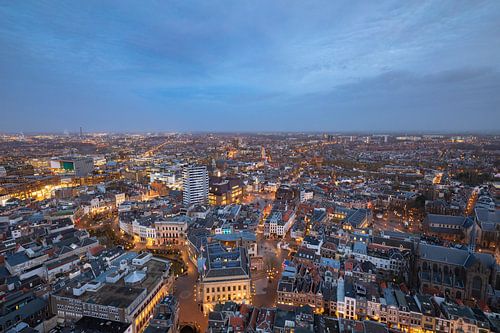 View from the Dom tower in the early morning / blue hour