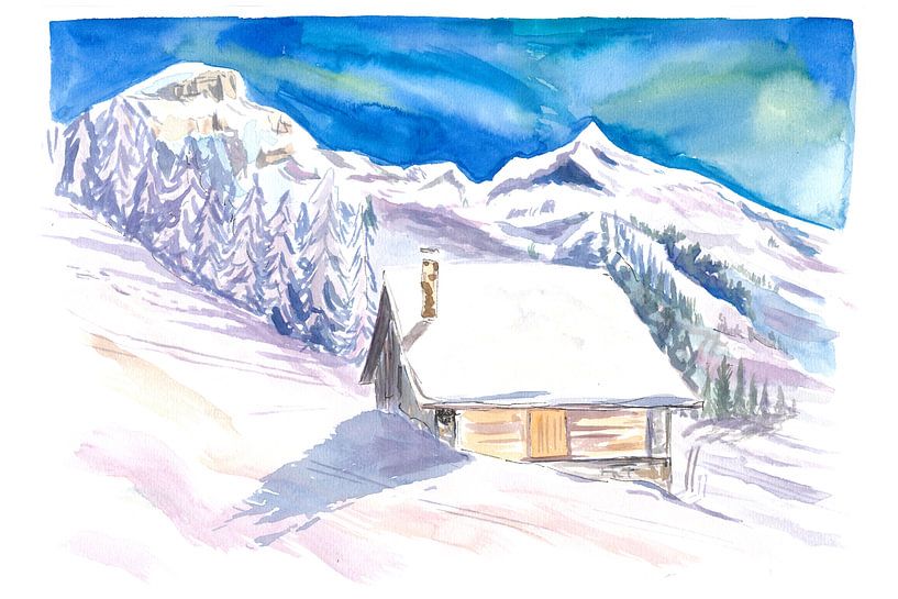 Mountain hut with gorgeous view van Markus Bleichner