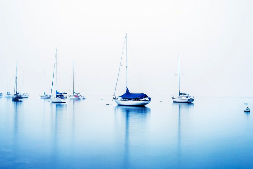 Slick Blue - San Diego Harbor. by Joseph S Giacalone Photography