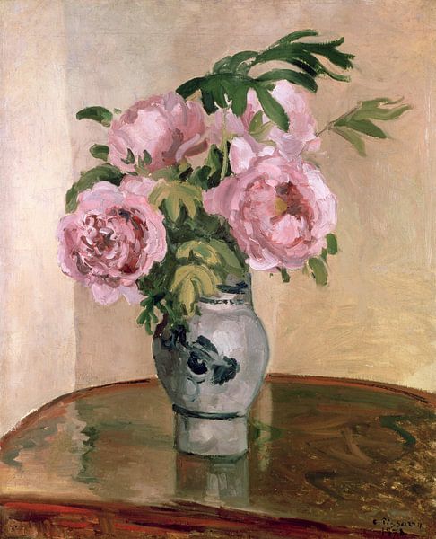 Camille Pissarro,Eine Vase mit Pfingstrosen von finemasterpiece