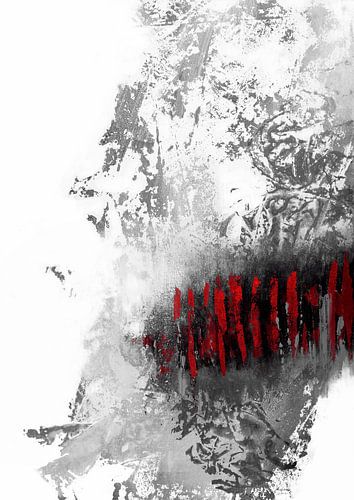 Abstract zwart, wit en rood Ar