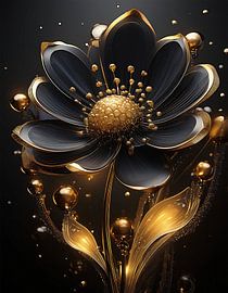 Gouden en zwarte bloem