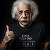 Albert Einstein Fucking Genius van Rene Ladenius Digital Art