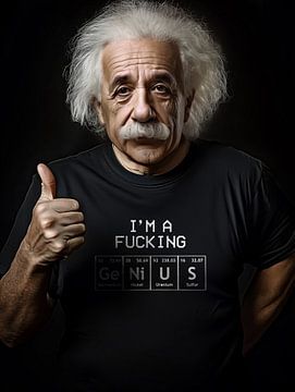 Albert Einstein Fucking Genius van Rene Ladenius Digital Art