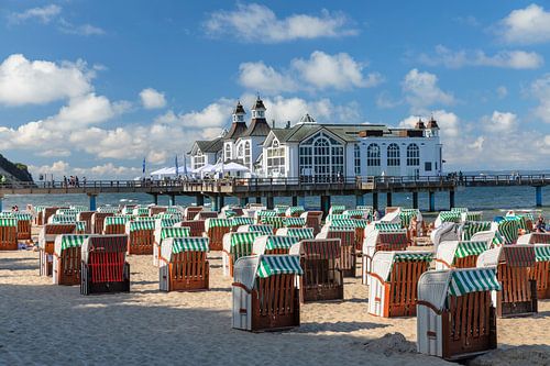Summer on the beach at Sellin on the island of Rügen