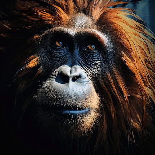 Orangefarbenes Leuchten | Orang-Utan-Porträt