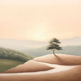Beige Painting Gentle Serenade | Horizon by Eye catching paintings