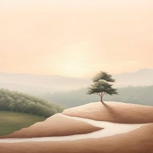 Beige Malerei Sanfte Serenade | Horizont