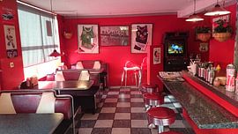 Elvis style diner in mainstreet Kevlavik, Iceland