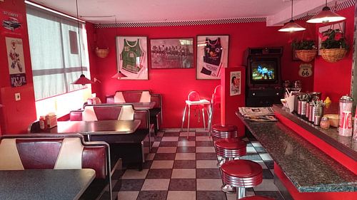 Elvis style diner in mainstreet Kevlavik, Iceland