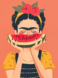 Frida mit Wassermelone von Frank Daske | Foto & Design