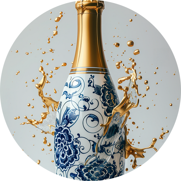 Champagne Delfts Blauw met Goud van Marianne Ottemann - OTTI