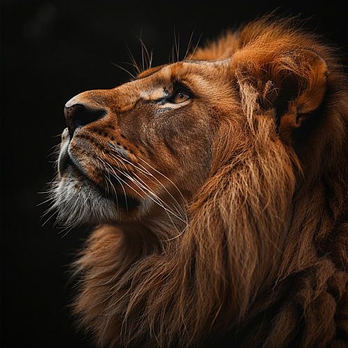 Portrait de profil d'un lion majestueux : une bête majestueuse