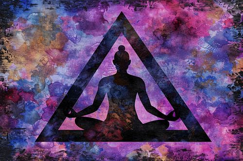 Abstracte meditatie met kleurrijke achtergrond