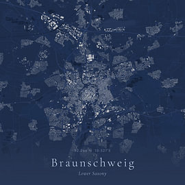 Vintage map of Braunschweig, Germany by Prints of Place