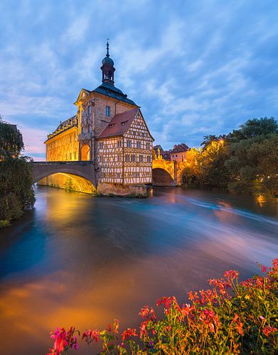 Sunset at the old town hall in Bamberg, Bavaria, Germany
