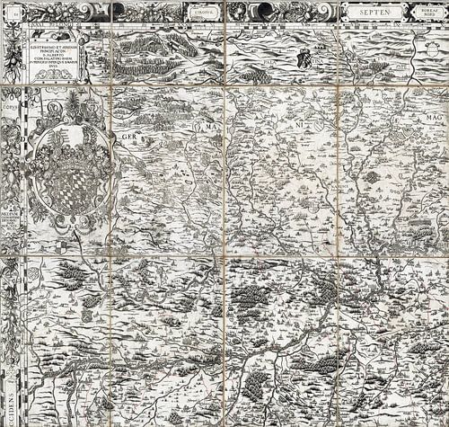 Kaart van Donau en Beieren, 1579