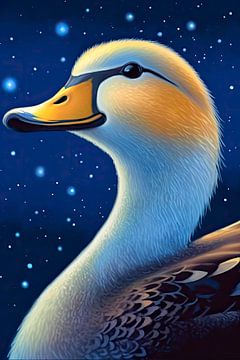 Colourful animal portrait: Duck by Christian Ovís