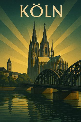 Keulen Vintage Reis Poster - Art Deco Muurkunst Print