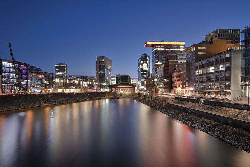 Düsseldorf - The Media Harbour by night by Rolf Schnepp