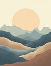 Golden Sunset Over Serene Bohemian Mountain Landscape by Artistic thumbnail