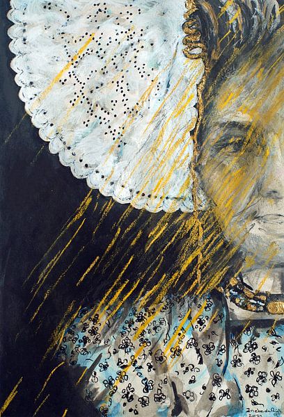 Porträt eines seeländischen Mädchens in den goldenen Strahlen der Sonne von Ineke de Rijk